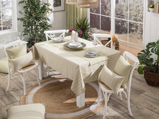 Τραπεζομάντηλο Prado 08 Lime Teoran 135X220 Βαμβάκι-Πολυέστερ
