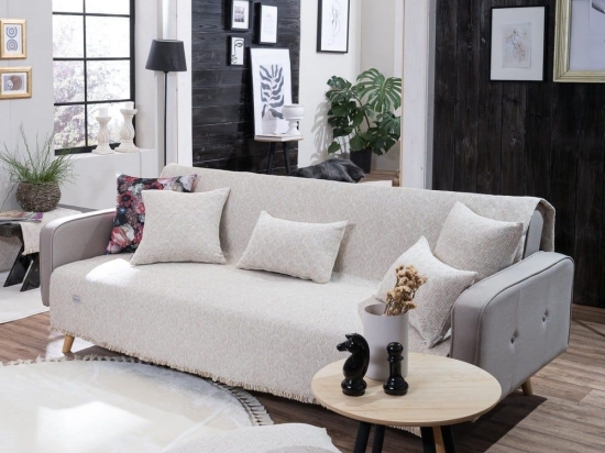 Ριχτάρι Harlem 01 Πολυθρόνας 180x150cm Ecru Teoran Πολυθρόνα Ακρυλικό,Βαμβάκι, Polyester