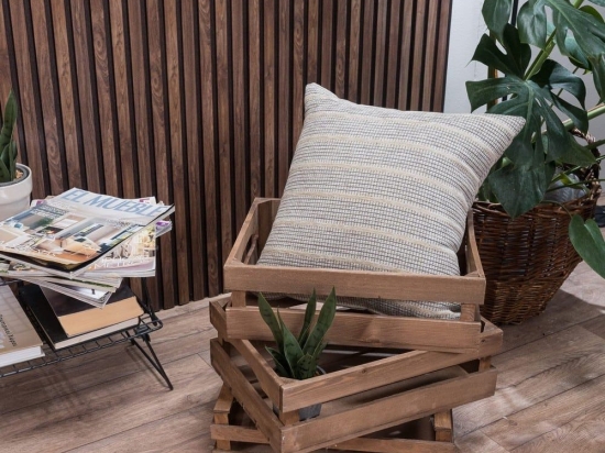 Μαξιλάρι Διακοσμητικό (Με Γέμιση) Jersey 07 Ecru-Grey Teoran 43X43 Ακρυλικό,Βαμβάκι, Polyester