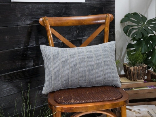 Μαξιλάρι Διακοσμητικό (Με Γέμιση) Jersey 11 Grey Teoran 30X50 Ακρυλικό,Βαμβάκι, Polyester