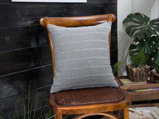 Μαξιλάρι Διακοσμητικό (Με Γέμιση) Jersey 11 Grey Teoran 43X43 Ακρυλικό,Βαμβάκι, Polyester