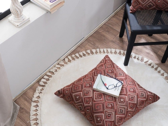 Μαξιλαροθήκη Διακοσμητική Δαπέδου Santos 05 Terracotta Teoran 65Χ65 Ακρυλικό,Βαμβάκι, Polyester