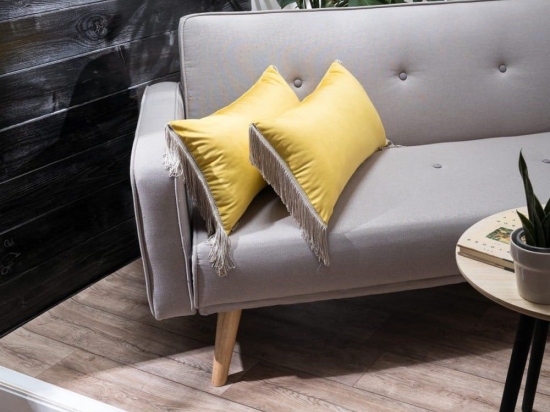 Μαξιλαροθήκη Διακοσμητική Velvet 14 Με Κρόσι Yellow Teoran 30X60 Polyacrylic