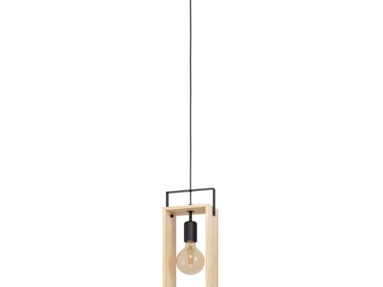 Φωτιστικό Οροφής 'Famborough' 43413 Natural-Black Eglo Μέταλλο,Ξύλο