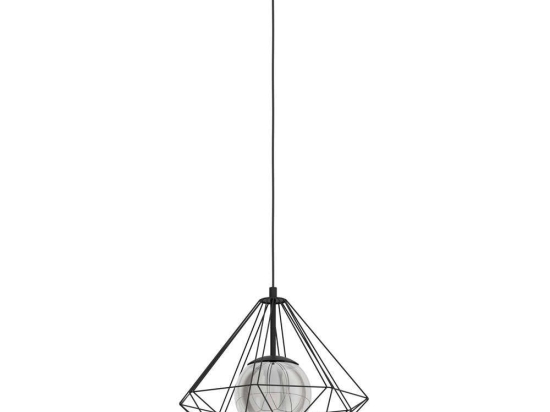 Φωτιστικό Οροφής Ø445 'Vernham 43481 Black-Clear Eglo Μέταλλο,Γυαλί