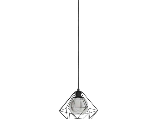 Φωτιστικό Οροφής Ø325 'Vernham 43482 Black-Clear Eglo Μέταλλο,Γυαλί