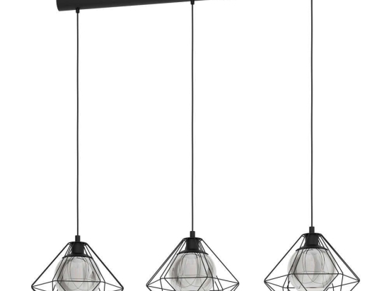 Φωτιστικό Οροφής-Ράγα 'Vernham' 43483 Black-Clear Eglo Μέταλλο,Γυαλί