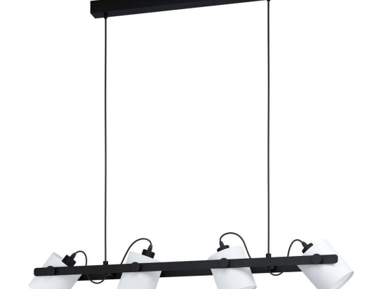 Φωτιστικό Οροφής-Ράγα 'Hornwood 1' 43425 Black-White Eglo Μέταλλο,Ύφασμα