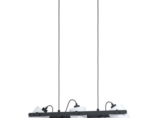 Φωτιστικό Οροφής-Ράγα 'Hornwood 1' 43426 Black-White Eglo Μέταλλο,Ύφασμα