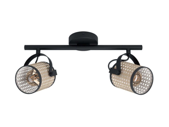 Φωτιστικό Οροφής-Σποτ LS2 'Ruscomb' 43494 Natural-Black Eglo Μέταλλο,Πλαστικό