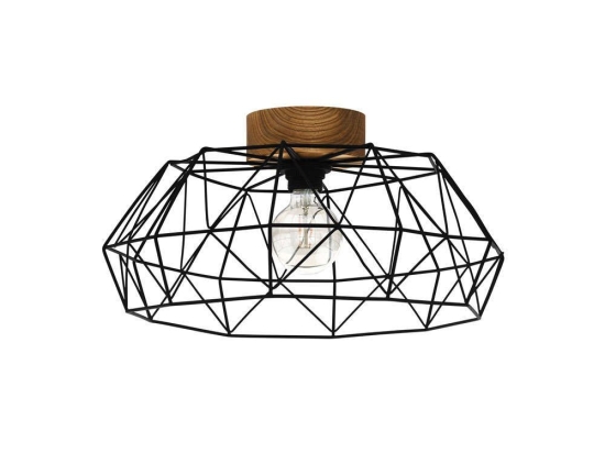 Φωτιστικό Οροφής-Πλαφονιέρα 'Padstow' 43363 Natural-Black Eglo Μέταλλο,Ξύλο