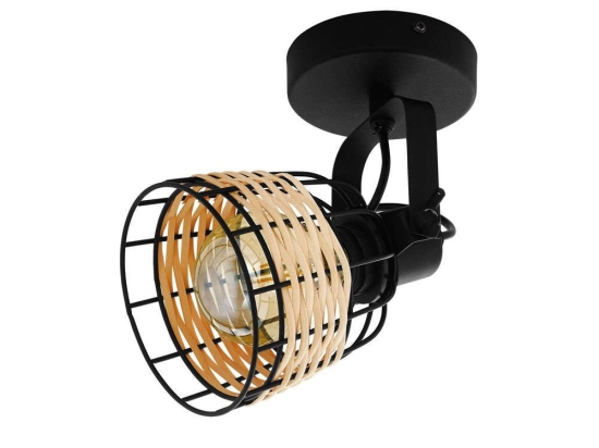 Φωτιστικό Οροφής-Πλαφονιέρα 'Anwick 1' 43324 Natural-Black Eglo Rattan, Μέταλλο