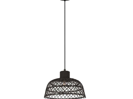 Φωτιστικό Οροφής Ø370 'Ausnby' 43288 Natural-Black Eglo Μέταλλο,Ξύλο