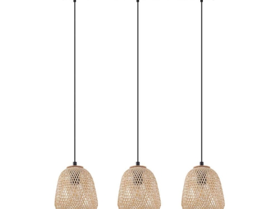 Φωτιστικό Οροφής-Ράγα 'Dembleby' 43262 Natural-Black Eglo Μέταλλο,Ξύλο