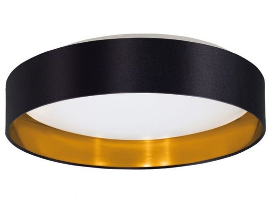 Φωτιστικό Οροφής-Πλαφονιέρα Led Maserlo 2 99539 3000K Ø380 Black-Gold Eglo Μέταλλο,Ύφασμα