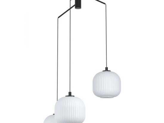 Φωτιστικό Οροφής Mantunalle 99368 Ø620 Black-White Eglo Μέταλλο,Γυαλί