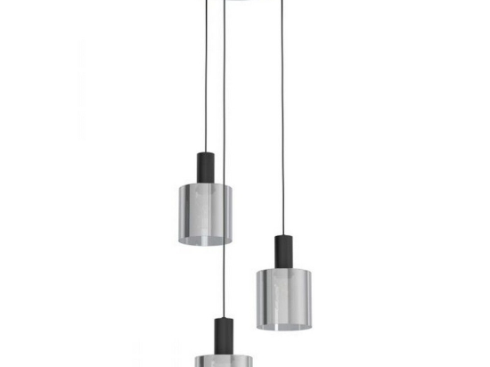 Φωτιστικό Οροφής Gorosiba 98754 Black-Clear glo Μέταλλο,Γυαλί
