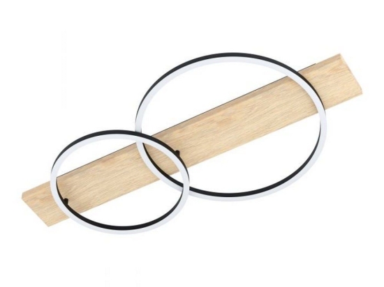 Φωτιστικό Οροφής-Πλαφονιέρα Led Boyal 99467 Black-Brown 3000K Eglo Μέταλλο,Ξύλο