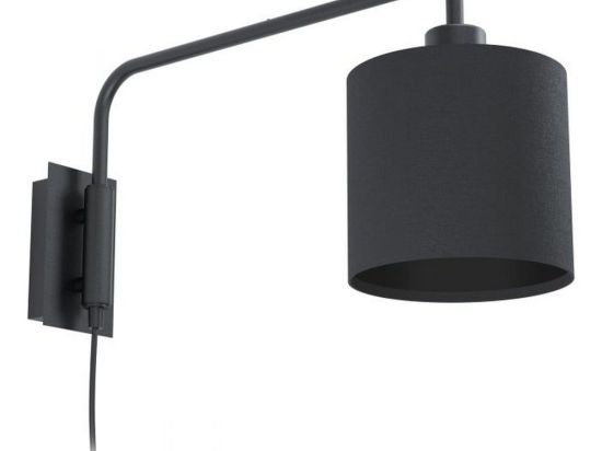 Φωτιστικό Τοίχου-Απλίκα Staiti 1 99348 Black-Black Eglo Μέταλλο,Ύφασμα