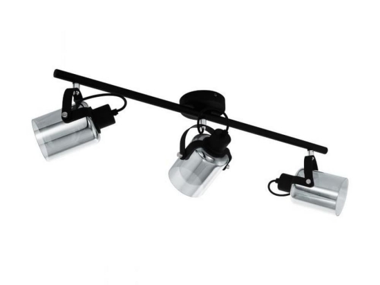 Φωτιστικό Οροφής-Σποτ Berregas 99054 Black-Clear Eglo Μέταλλο,Γυαλί
