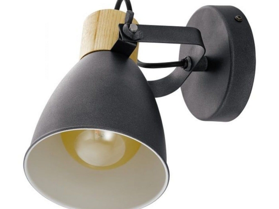 Φωτιστικό Τοίχου-Απλίκα Coswarth 99074 Anthracite-Brown Eglo Μέταλλο,Ξύλο