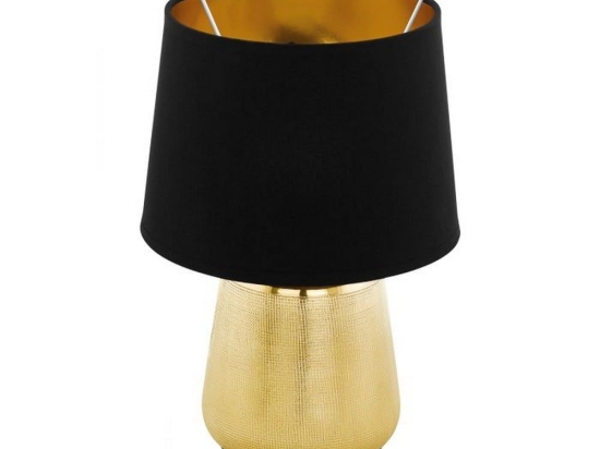 Φωτιστικό Επιτραπέζιο Manalba 1 99331 Gold-Black Eglo Κεραμικό,Ύφασμα