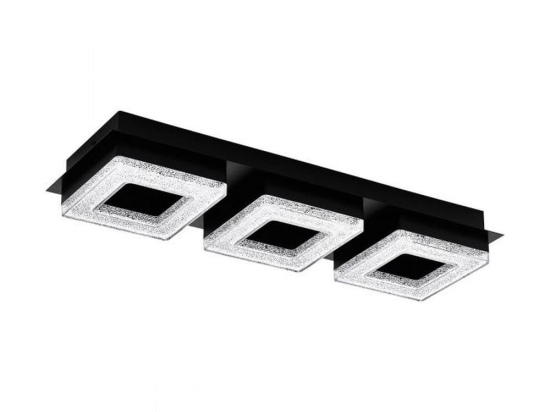 Φωτιστικό Οροφής-Πλαφονιέρα Led Fradelo 1 99325 3000K Black-Clear Eglo Κρύσταλλο,Μέταλλο