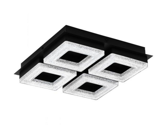 Φωτιστικό Οροφής-Πλαφονιέρα Led Fradelo 1 99326 Black-Clear Eglo Κρύσταλλο,Μέταλλο
