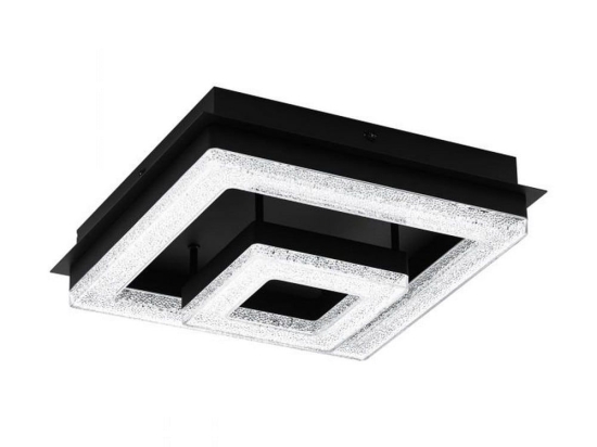 Φωτιστικό Οροφής-Πλαφονιέρα Led Fradelo1 99327 3000K 240X240 Black-Clear Eglo Κρύσταλλο,Μέταλλο