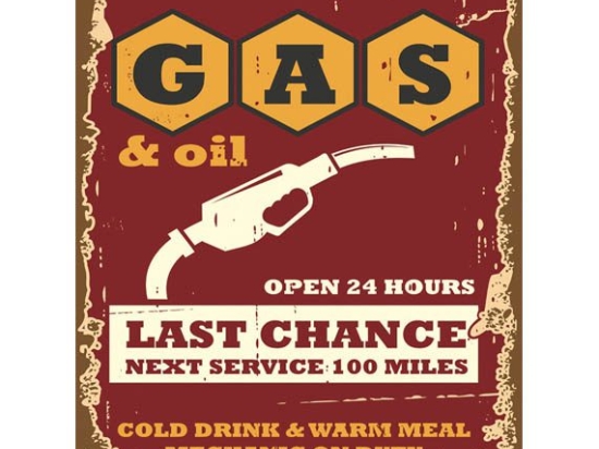 Vekrakis Πίνακας Ξύλινος “Gas & Oil” 34Χ46Χ2