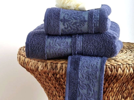 Πετσέτα Bryan Blue Sb Home Προσώπου 50x90cm 100% Βαμβάκι