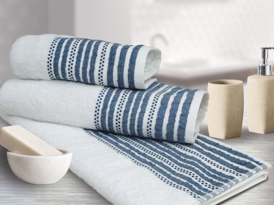 Πετσέτα Romina Navy Sb Home Προσώπου 50x90cm 100% Βαμβάκι