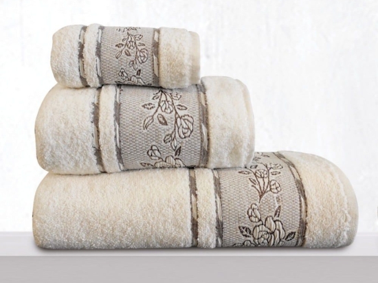 Πετσέτα Themis Cream Sb Home Προσώπου 50x90cm 100% Βαμβάκι