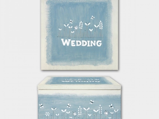 Κουτί Wedding Box 21x10 EI1499 Blue Ξύλο