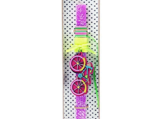 Λαμπάδα Με Μπρελόκ Ποδήλατο LA22037B 30cm Fuchsia