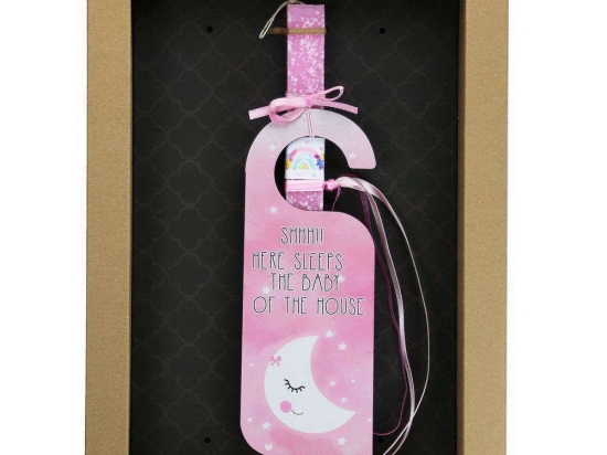 Λαμπάδα Με Ταμπέλα Πόμολου Φεγγάρι LA23015C 30cm Pink
