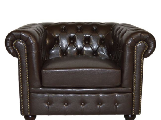 ΠΟΛΥΘΡΟΝΑ T.CHESTERFIELD POLINA HM3011.01 PU ΣΚΟΥΡΟ ΚΑΦΕ 110x90x73Yεκ.