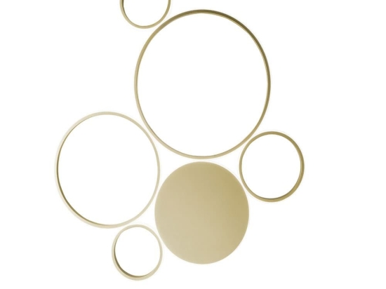 Φωτιστικό Τοίχου - Απλίκα Led Pois PL.POIS/ORO-GR Gold Ondaluce Μέταλλο,Γυαλί