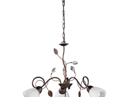 Φωτιστικό Οροφής Traditio 110700328 Rust-Brown Trio Lighting Μέταλλο,Γυαλί