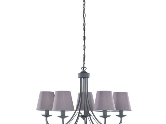 Φωτιστικό Οροφής Cortez 110600578 Cement Trio Lighting Μέταλλο,Ύφασμα