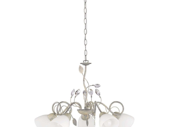 Φωτιστικό Οροφής Traditio 110700561 White Trio Lighting Μέταλλο,Γυαλί
