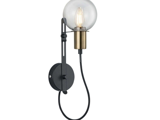 Φωτιστικό Τοίχου Nacho 200800132 Black-Gold Trio Lighting Μέταλλο