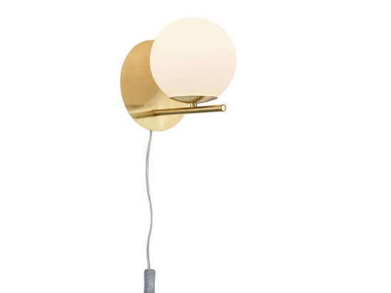 Φωτιστικό Τοίχου Pure 202000108 Gold Trio Lighting Μέταλλο,Γυαλί