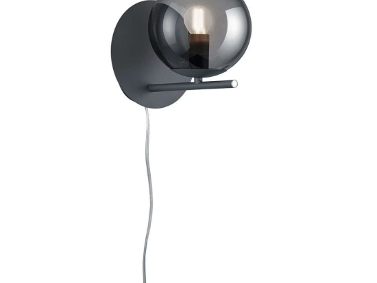 Φωτιστικό Τοίχου Pure 202000142 Anthracite Trio Lighting Μέταλλο,Γυαλί