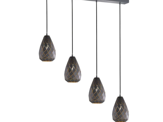 Φωτιστικό Οροφής - Ράγα Onyx 301300442 Anthracite-Gold Trio Lighting Μέταλλο