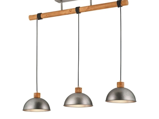Φωτιστικό Οροφής - Ράγα Delhi 303400367 107x25x215cm 3xE27 42W Nickel-Natural Trio Lighting