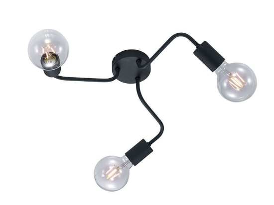 Φωτιστικό Οροφής - Πλαφονιέρα Diallo 608000332 Black Trio Lighting Μέταλλο