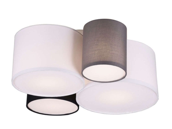 Φωτιστικό Οροφής - Πλαφονιέρα Hotel 693900417 White-Black Trio Lighting Ύφασμα