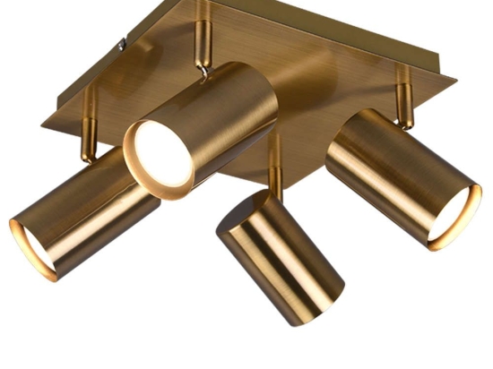 Φωτιστικό Οροφής - Σποτ Marley 802430404 4xGU10 35W 24x24x15cm Brass Mat Trio Lighting Μέταλλο
