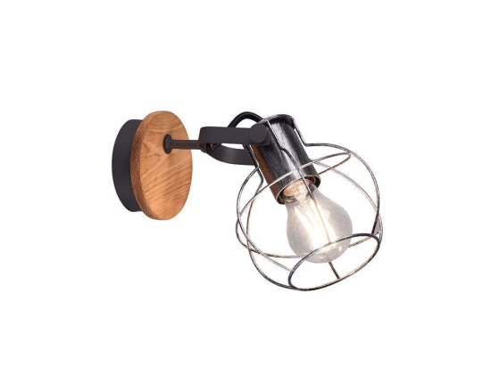 Φωτιστικό Τοίχου Madras 805300188 Antique Silver Trio Lighting Μέταλλο,Ξύλο